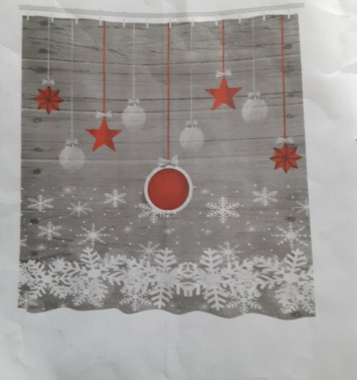 Waterproof Package Featuring Stars And Snowflakes Print Shower Curtain For Festive Bathroom Decor