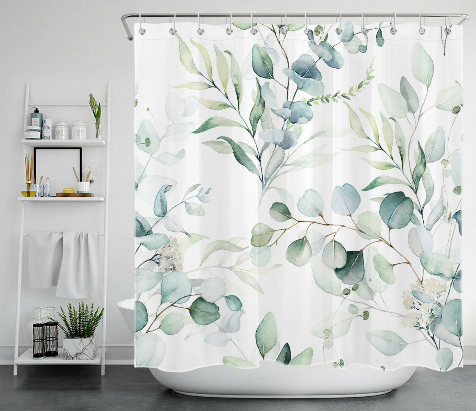Waterproof Palm Leaf Shower Curtain For Tropical Bathroom Decor - Image 2