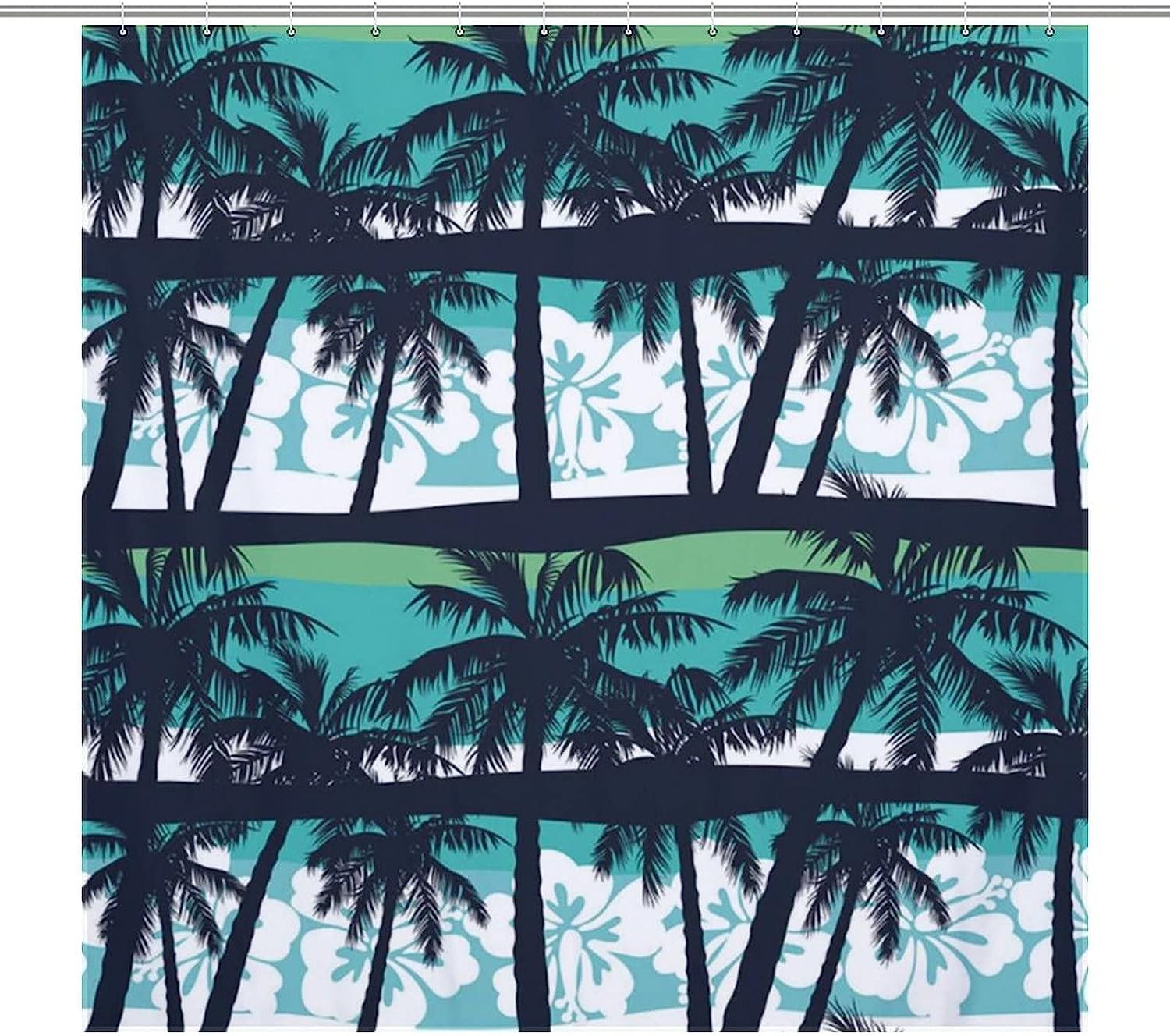 Waterproof Palm Tree Hawaii Shower Curtain For Bathroom Decoration