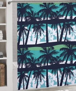 Waterproof Palm Tree Hawaii Shower Curtain For Bathroom Decoration