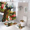 Waterproof Peacock Floral Shower Curtain for Bathroom