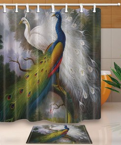 Waterproof Peacock Shower Curtain - Perfect for Your Bathroom Decor