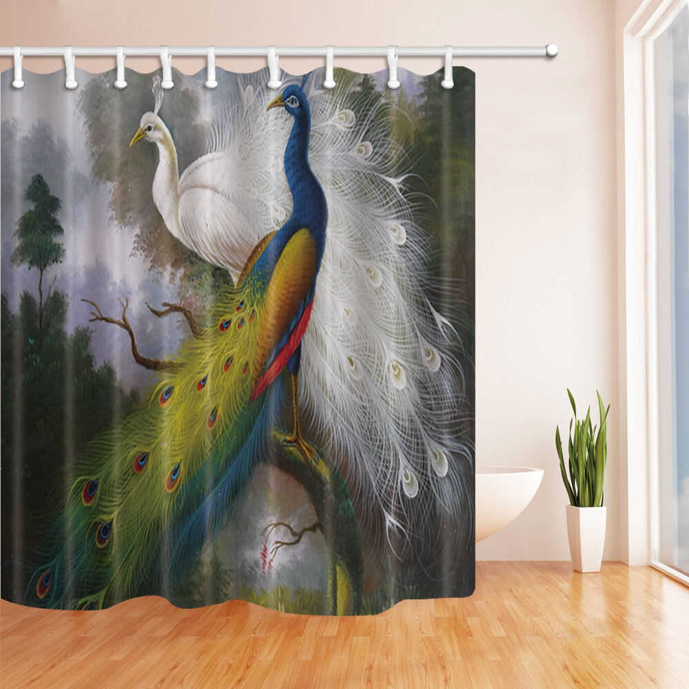 Waterproof Peacock Shower Curtain - Perfect for Your Bathroom Decor