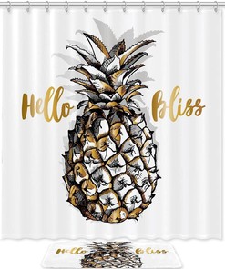 Waterproof Pineapple Fruit Shower Curtain