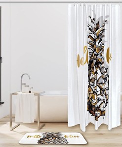 Waterproof Pineapple Fruit Shower Curtain