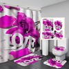 Waterproof Purple Rose Love Shower Curtain for Romantic Bathroom Decor