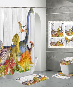 Waterproof Rex Dinosaur Shower Curtain for a Playful Bathroom