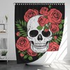 Waterproof Rose Schedel Shower Curtain with 12 Hooks