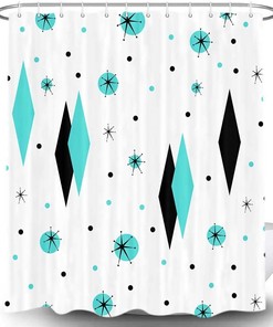 Waterproof Scottish Shower Curtain - Argyle Six-Pointed Star Bathroom Decor