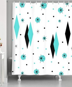 Waterproof Scottish Shower Curtain - Argyle Six-Pointed Star Bathroom Decor