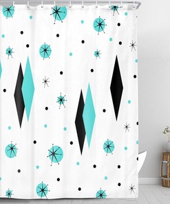Waterproof Scottish Shower Curtain - Argyle Six-Pointed Star Bathroom Decor