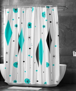 Waterproof Scottish Shower Curtain - Argyle Six-Pointed Star Bathroom Decor