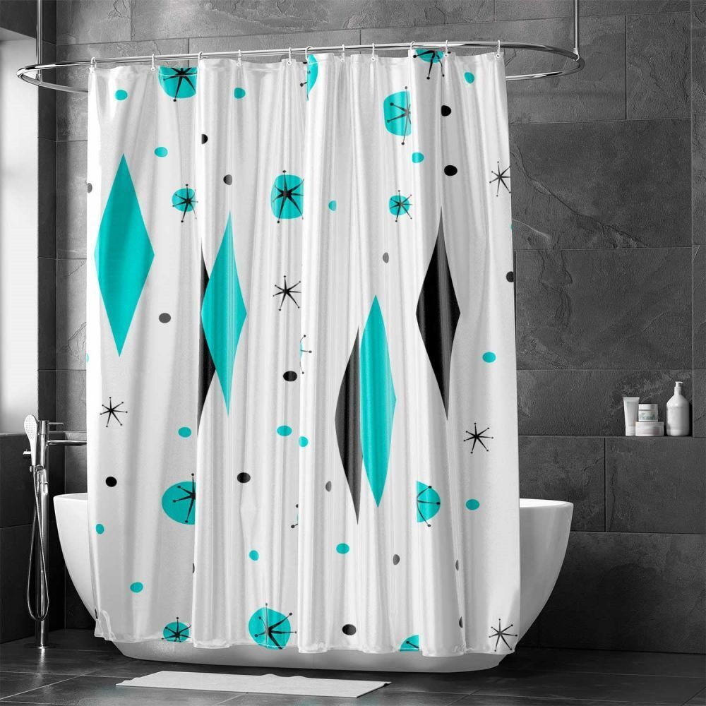 Waterproof Scottish Shower Curtain - Argyle Six-Pointed Star Bathroom Decor