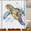 Waterproof Sea Turtle Shower Curtain for Bathroom Decor with Ocean Animals
