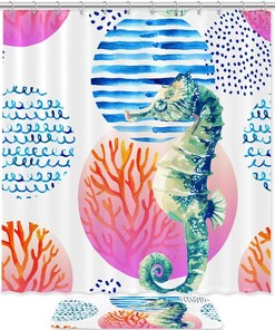 Waterproof Seahorse Shower Curtain: A Fun And Playful Addition To Your Bathroom Decor