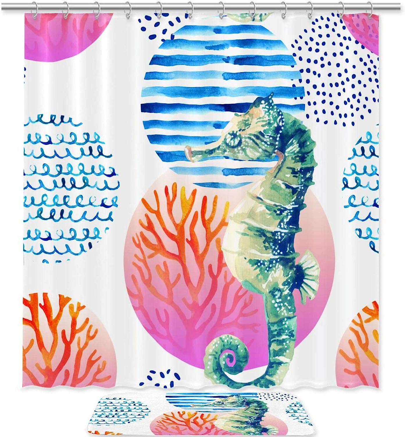Waterproof Seahorse Shower Curtain: A Fun And Playful Addition To Your Bathroom Decor