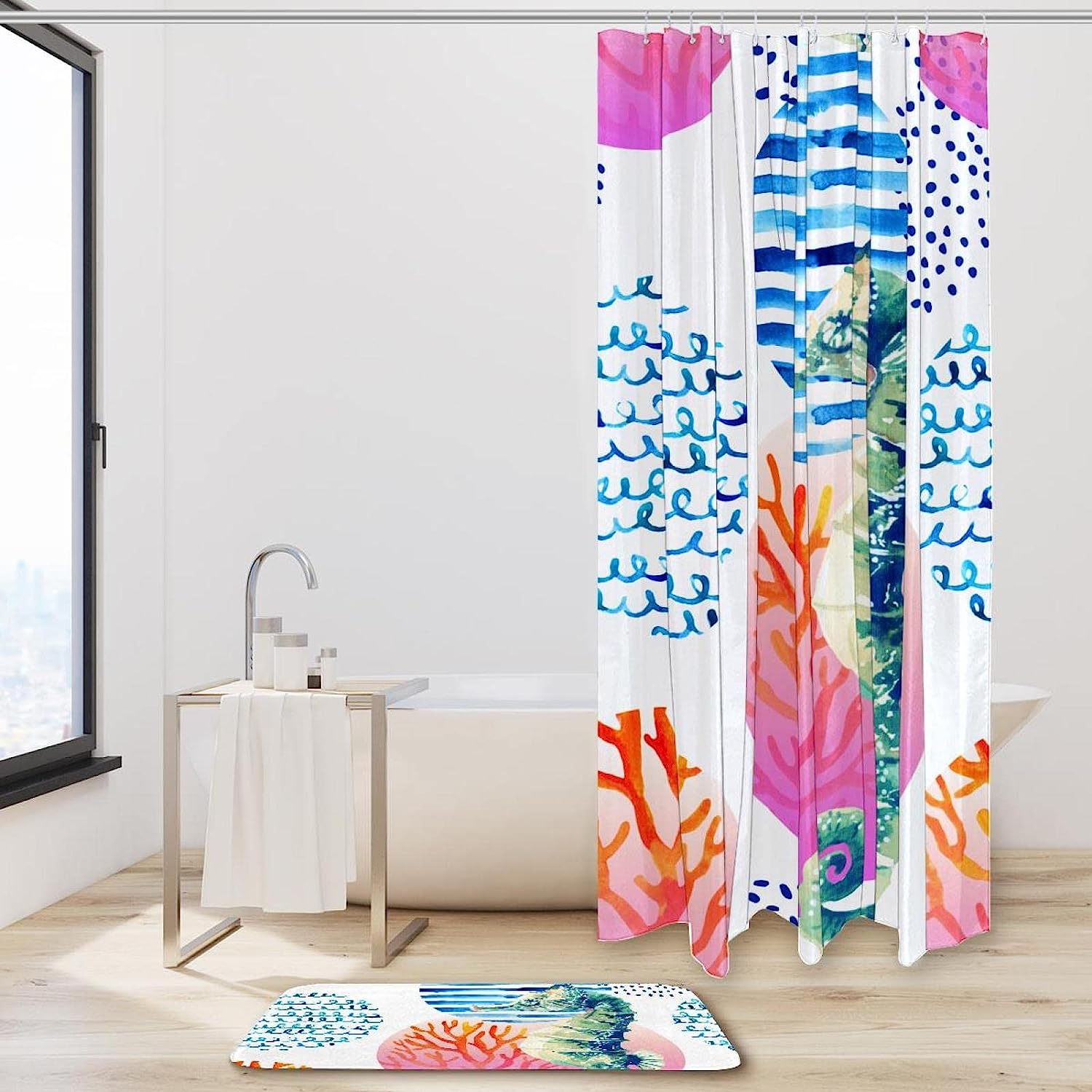 Waterproof Seahorse Shower Curtain: A Fun And Playful Addition To Your Bathroom Decor