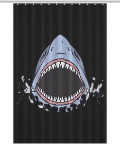 Waterproof Shark Teeth Printed Shower Curtain for Your Bathroom 