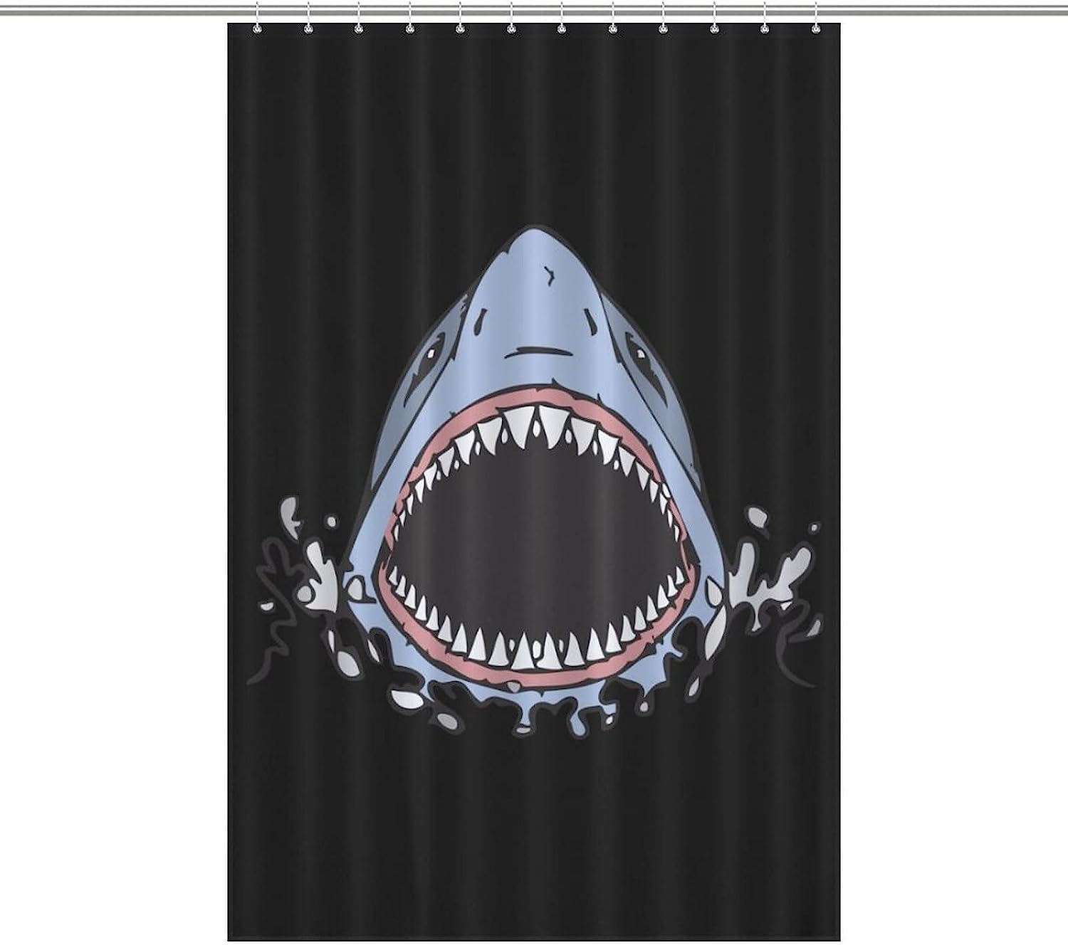 Waterproof Shark Teeth Printed Shower Curtain for Your Bathroom