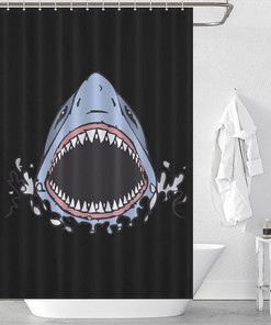 Waterproof Shark Teeth Printed Shower Curtain for Your Bathroom