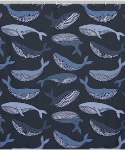 Waterproof Shark Whale Bath Shower Curtain for Bathroom Decoration 