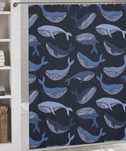 Waterproof Shark Whale Bath Shower Curtain for Bathroom Decoration 