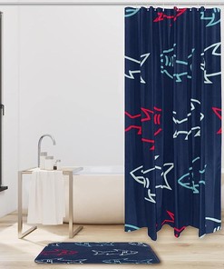 Waterproof Sharks Ocean Sea Fabric Shower Curtain for Your Bathroom