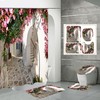 Waterproof Shower Curtain Featuring A Scenic Alley Garden Flower View