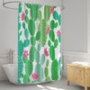 Waterproof Shower Curtain Set For Kids With Cactus Flower Design - Fun And Colorful Bathroom Decor