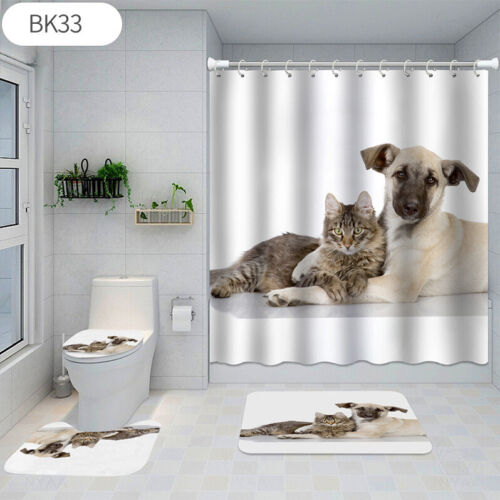 Waterproof Shower Curtain Set for Pet Lovers