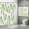 Waterproof Shower Curtain Set with Peacock Feather and Butterfly Designs
