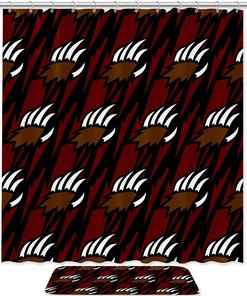 Waterproof Shower Curtain With Bear Animal Claw Print, Perfect For Rustic Bathroom Decor
