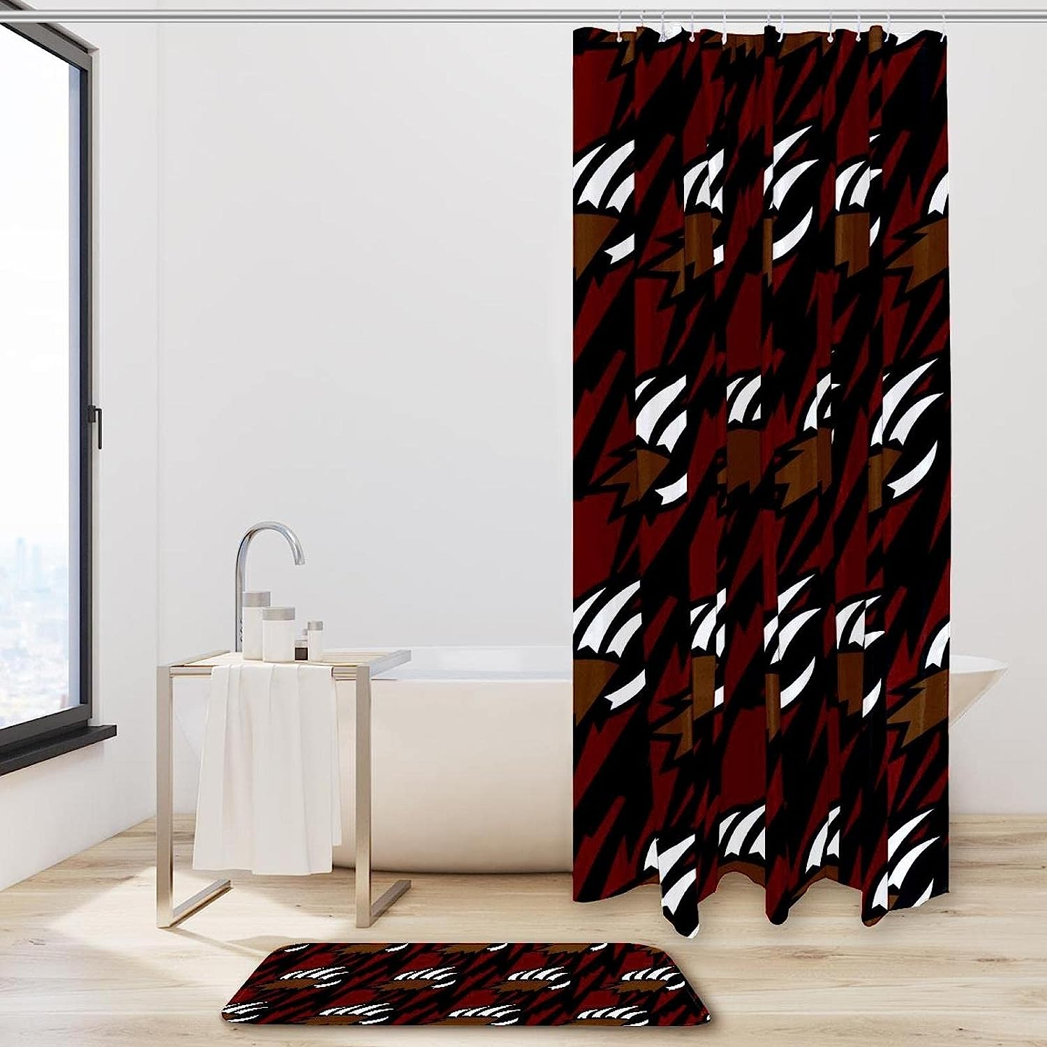 Waterproof Shower Curtain With Bear Animal Claw Print, Perfect For Rustic Bathroom Decor - Image 2