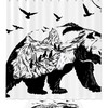 Waterproof Shower Curtain With Bear Glaciers Animal Print, Perfect For Rustic Bathroom Decor