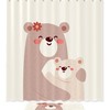 Waterproof Shower Curtain With Bear Mom Hugging Mom Print, Perfect For Rustic Bathroom Decor