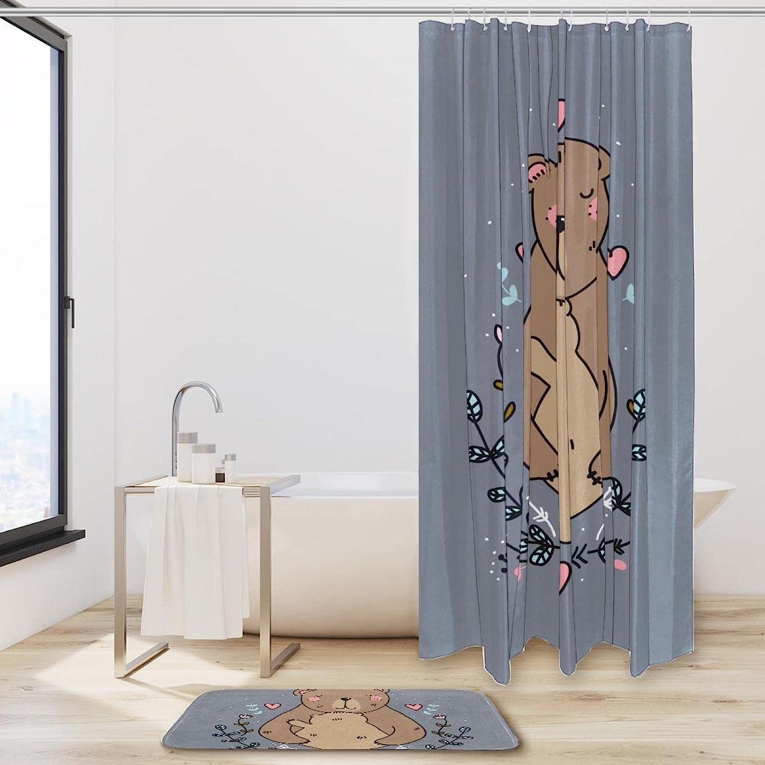 Waterproof Shower Curtain With Bear Print Design, Perfect For Rustic Lodge Or Cabin Bathrooms - Image 2