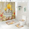 Waterproof Shower Curtain With Star Balloon Print For Bathroom Tub Set