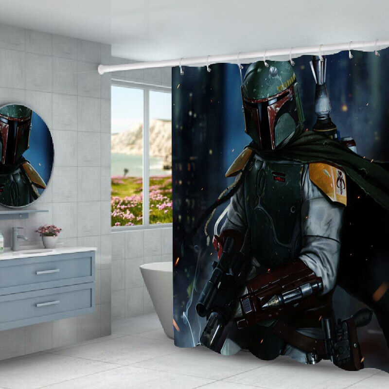 Waterproof Shower Curtain with Mandalorian Design from Star Wars Collection