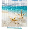 Waterproof Shower Curtain with Starfish and Coast Sea Shells Design