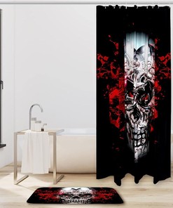 Waterproof Skull Fabric Shower Curtain - Unique Skull Bathroom Decor