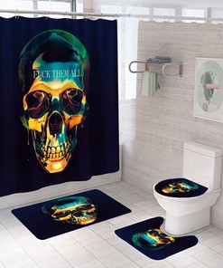 Waterproof Skull Print Shower Curtain for a Functional and Spooky Bathroom Design