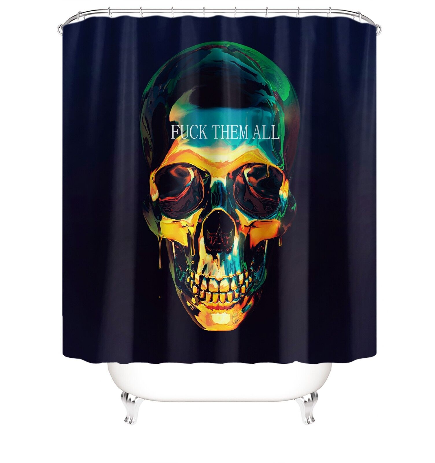 Waterproof Skull Print Shower Curtain for a Functional and Spooky Bathroom Design