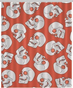 Waterproof Skull Shower Curtain, Psychedelic Bathroom Decor