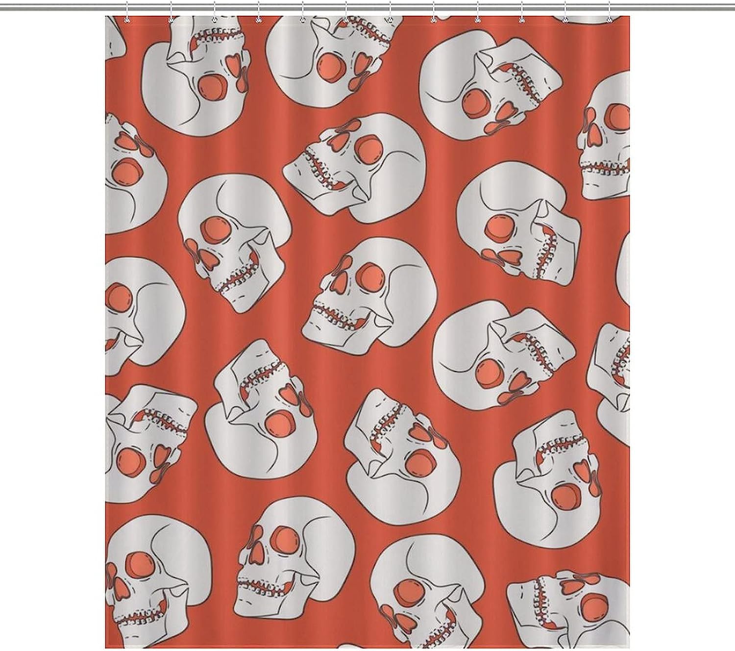Waterproof Skull Shower Curtain, Psychedelic Bathroom Decor