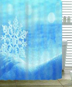 Waterproof Snowflake 3D Shower Curtain for Bathroom Decor