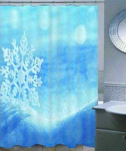 Waterproof Snowflake 3D Shower Curtain for Bathroom Decor
