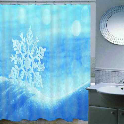 Waterproof Snowflake 3D Shower Curtain for Bathroom Decor