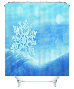 Waterproof Snowflake 3D Shower Curtain for Bathroom Decor