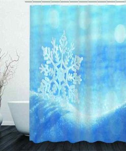 Waterproof Snowflake 3D Shower Curtain for Bathroom Decor