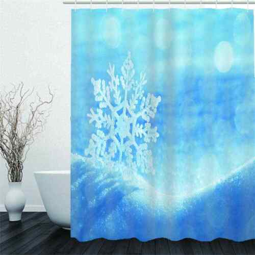Waterproof Snowflake 3D Shower Curtain for Bathroom Decor